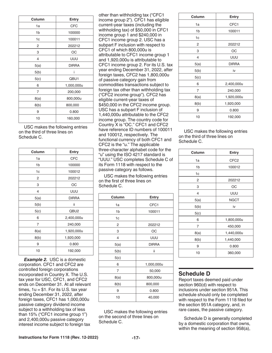 Instructions for IRS Form 1118 Foreign Tax Credit - Corporations, Page 17
