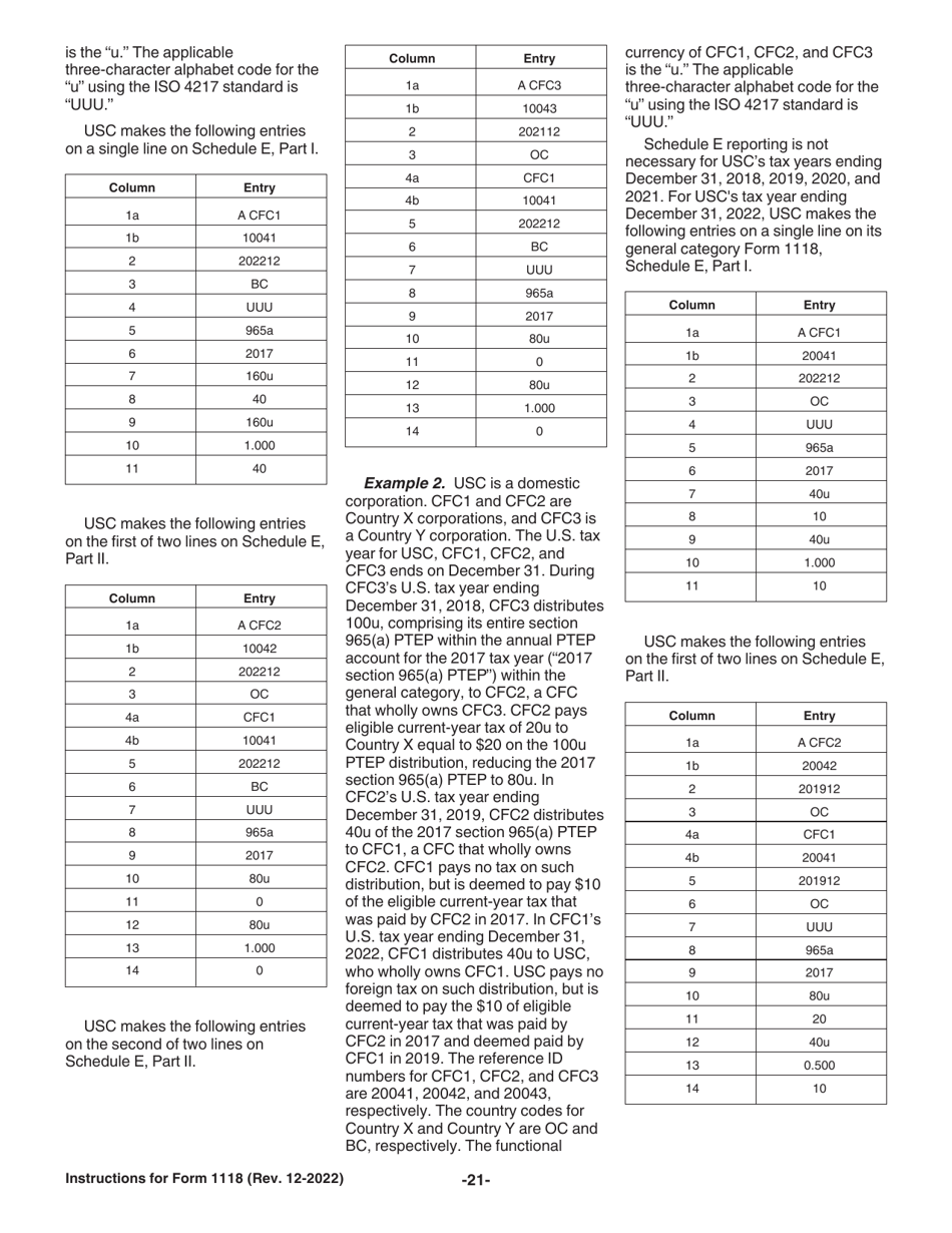 Instructions for IRS Form 1118 Foreign Tax Credit - Corporations, Page 21