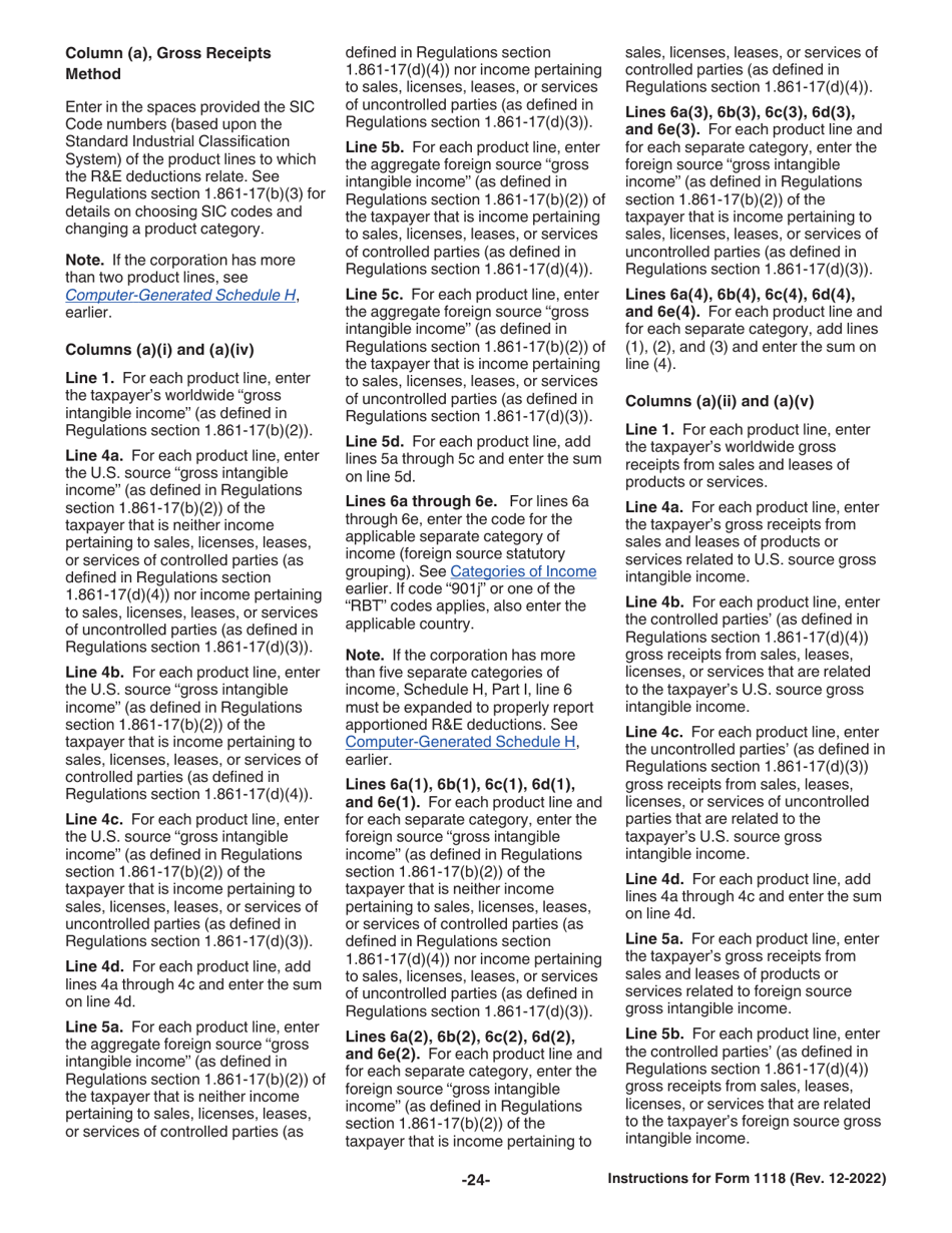 Instructions for IRS Form 1118 Foreign Tax Credit - Corporations, Page 24