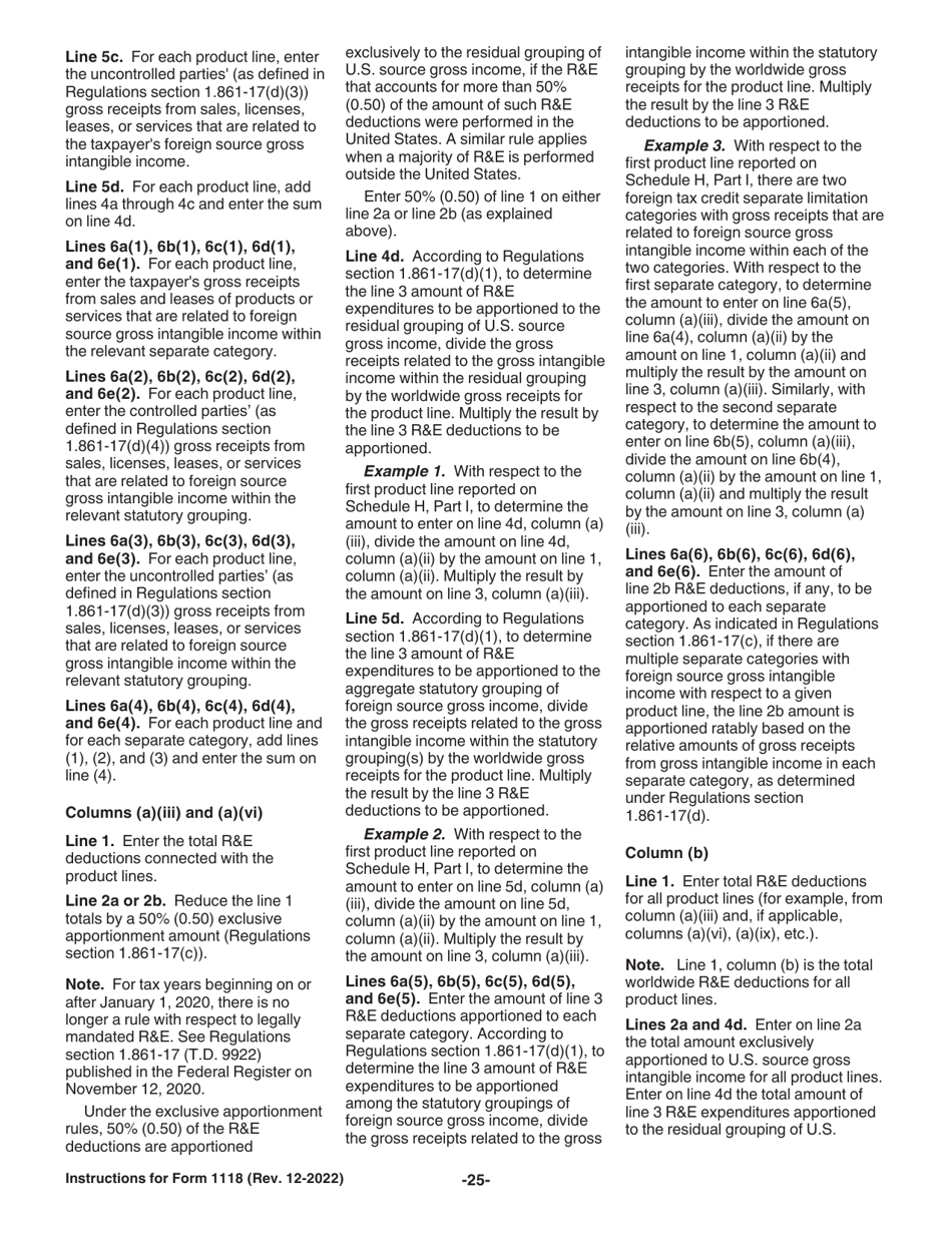 Instructions for IRS Form 1118 Foreign Tax Credit - Corporations, Page 25