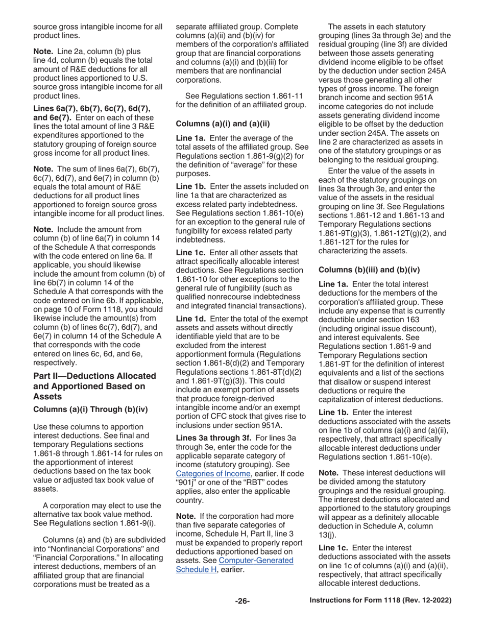 Instructions for IRS Form 1118 Foreign Tax Credit - Corporations, Page 26