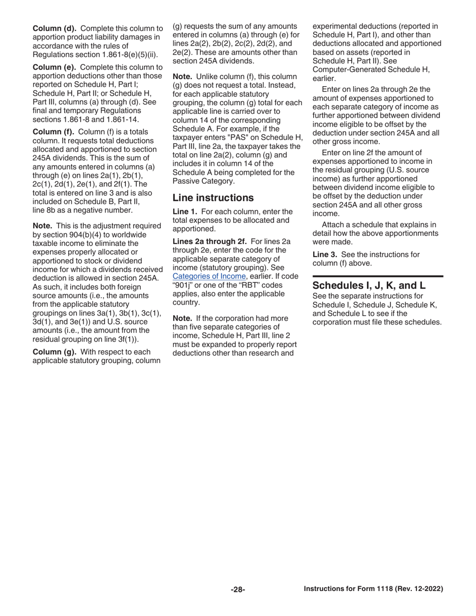 Instructions for IRS Form 1118 Foreign Tax Credit - Corporations, Page 28