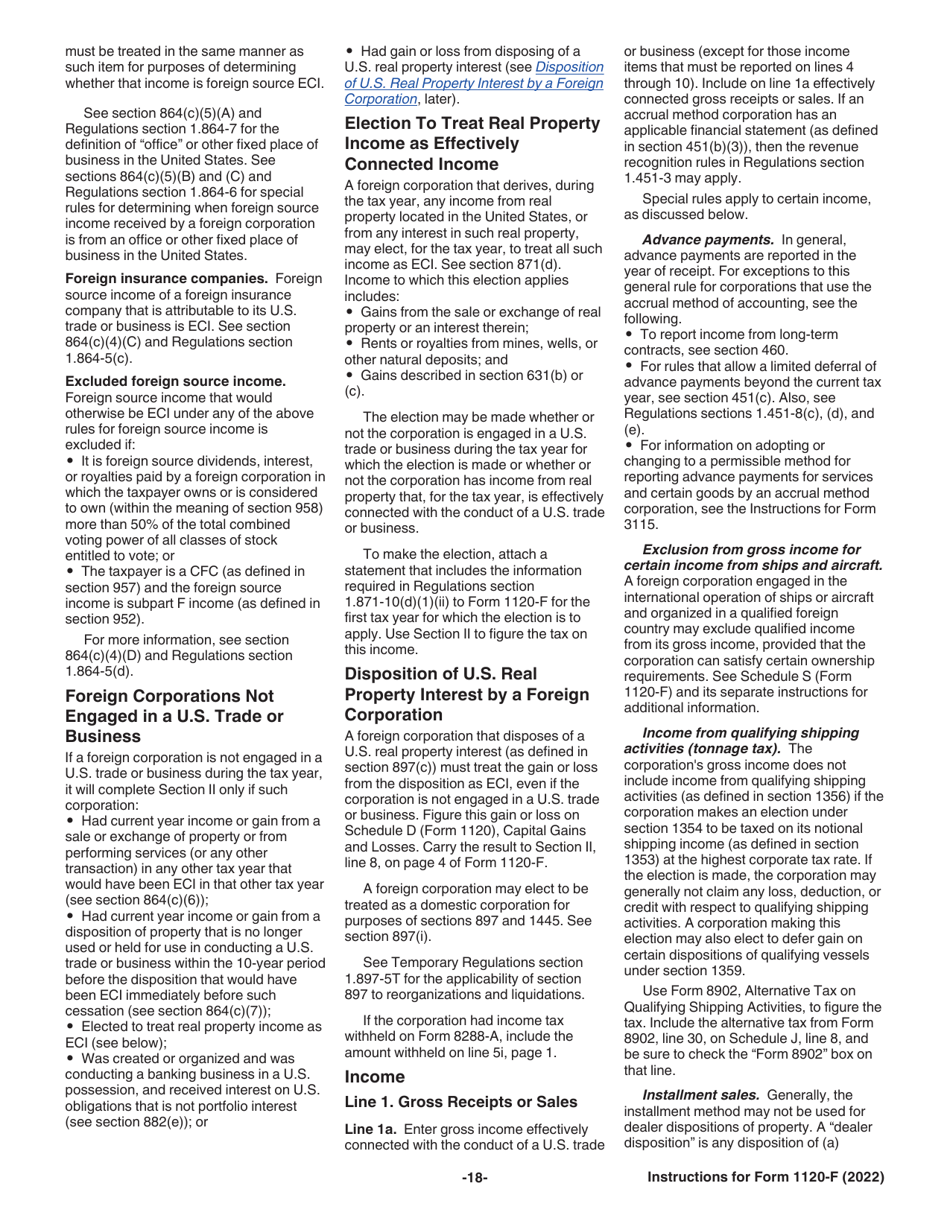 Instructions for IRS Form 1120-F U.S. Income Tax Return of a Foreign Corporation, Page 18
