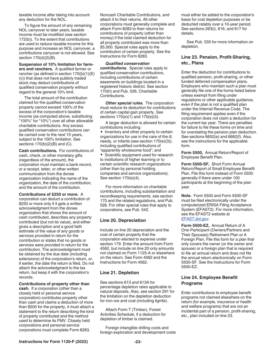 Instructions for IRS Form 1120-F U.S. Income Tax Return of a Foreign Corporation, Page 23