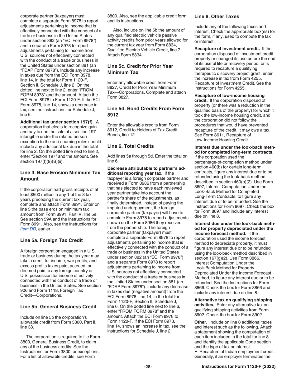Instructions for IRS Form 1120-F U.S. Income Tax Return of a Foreign Corporation, Page 28