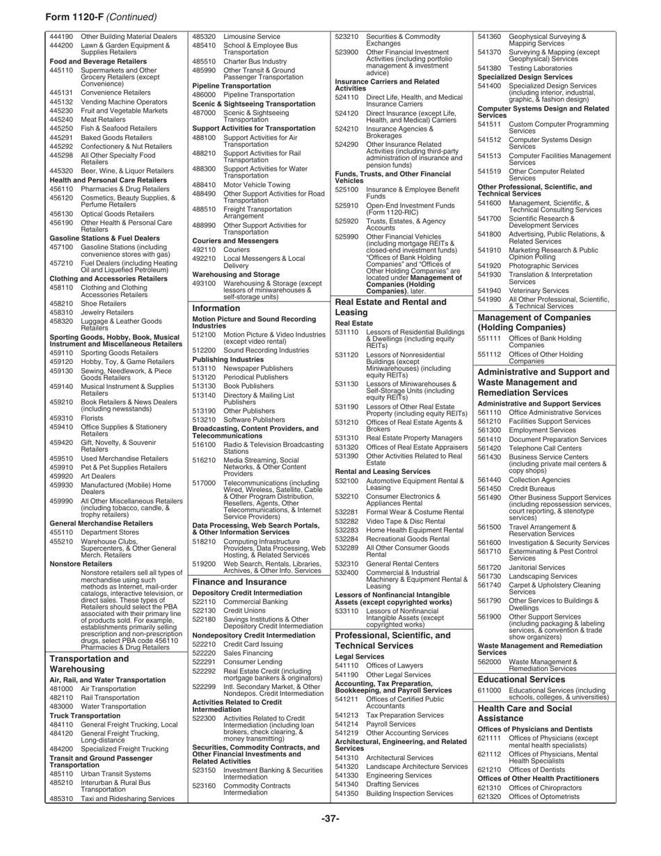 Instructions for IRS Form 1120-F U.S. Income Tax Return of a Foreign Corporation, Page 37