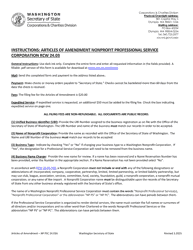 Document preview: Articles of Amendment - Washington Nonprofit Professional Service Corporation - Washington