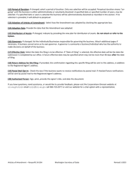 Articles of Amendment - Washington Nonprofit Corporation - Washington, Page 3