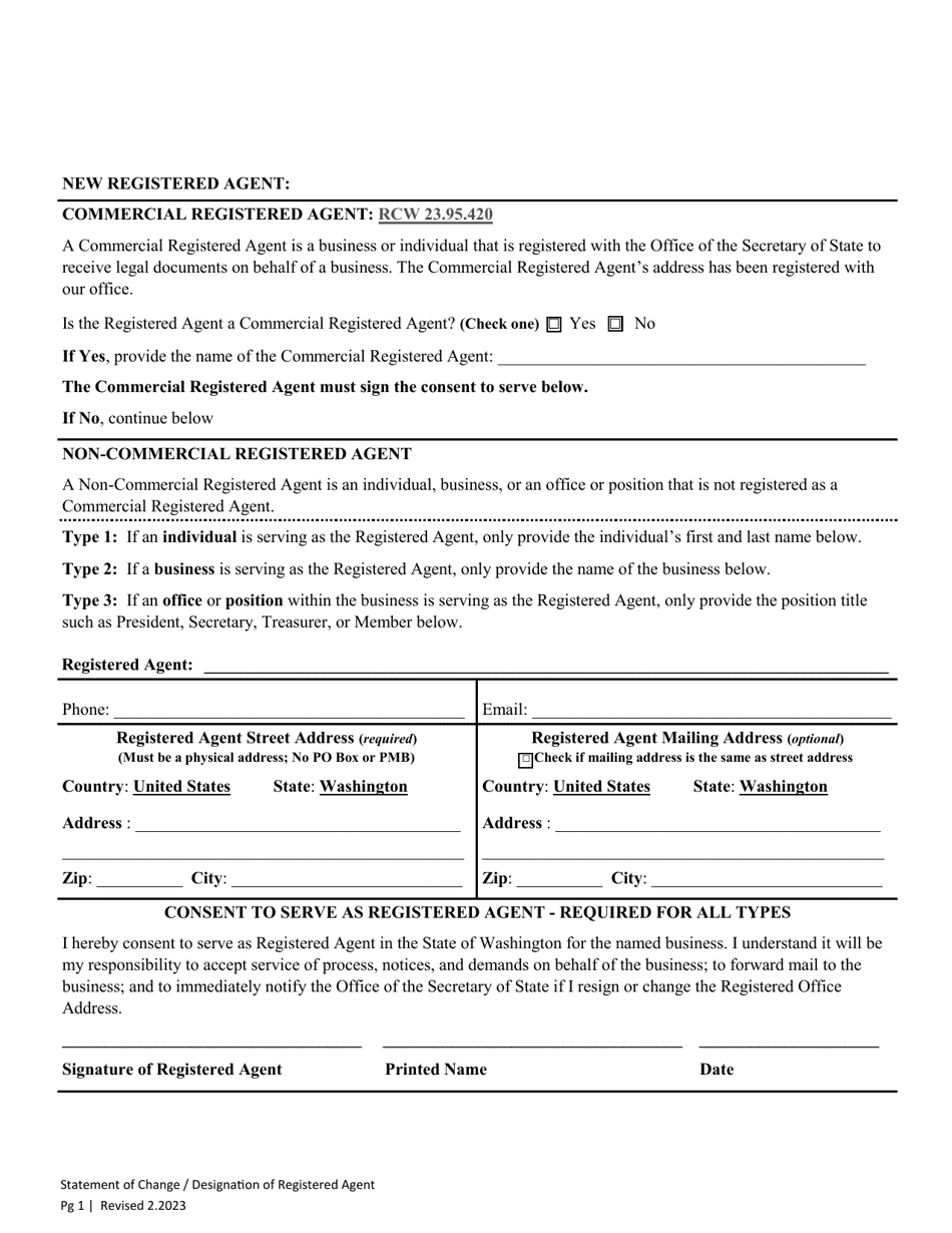 Statement of Change / Designation of Registered Agent - Washington, Page 4