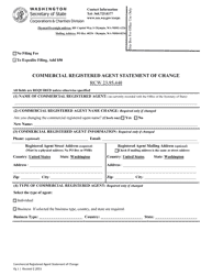 Commercial Registered Agent Statement of Change - Washington, Page 2