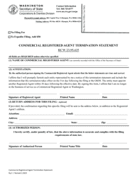 Commercial Registered Agent Termination Statement - Washington, Page 2