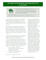 Civil Rights Potential Beneficiary Data Determination Form for the Child and Adult Care Food Program (CACFP) - Connecticut, Page 2