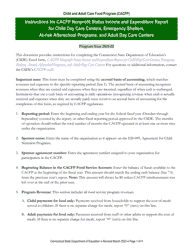 Instructions for CACFP Nonprofit Status Income and Expenditure Report for Child Day Care Centers, Emergency Shelters, at-Risk Afterschool Programs, and Adult Day Care Centers - Connecticut