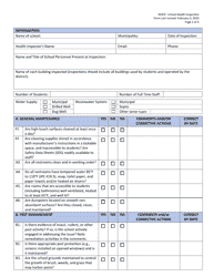 School Health Inspection Form - New Hampshire, Page 2