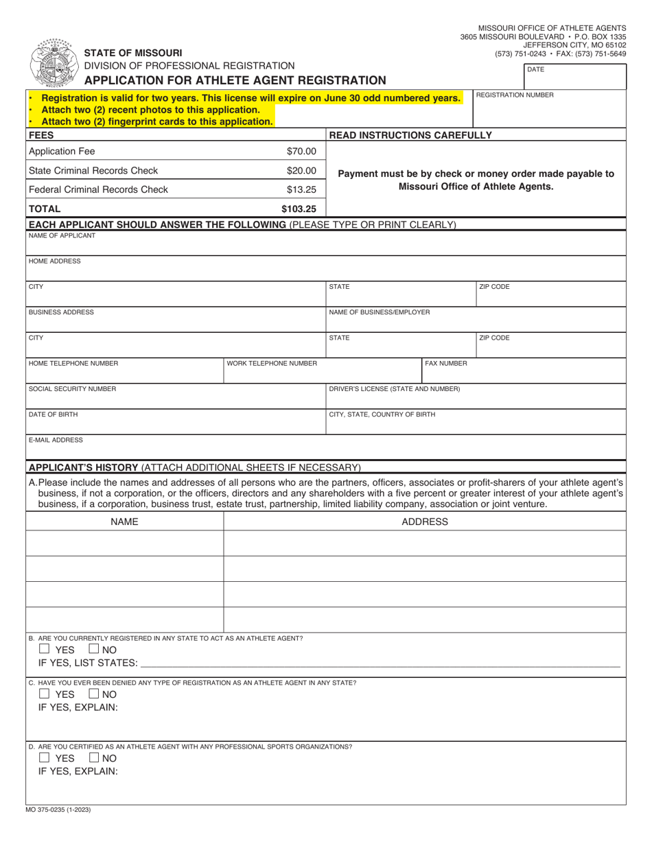 Form MO375-0235 - Fill Out, Sign Online And Download Fillable PDF ...