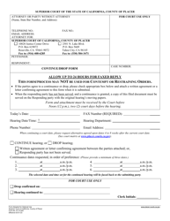 Form PL-FL005 Continue/Drop Form - County of Placer, California