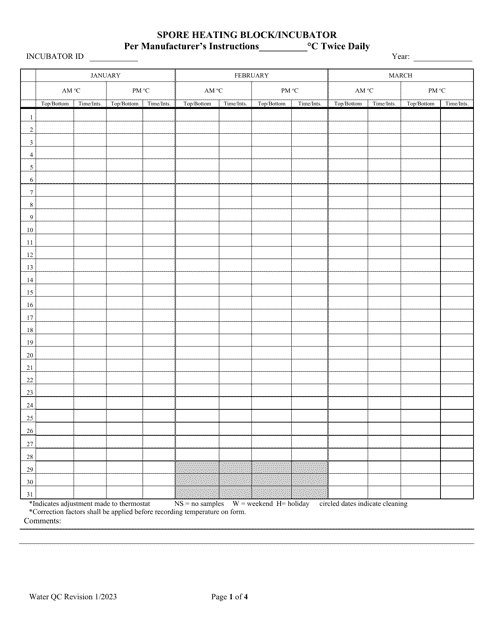 Spore Heating Block / Incubator - Illinois Download Pdf