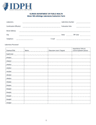 Document preview: Water Microbiology Laboratory Evaluation Form - Illinois