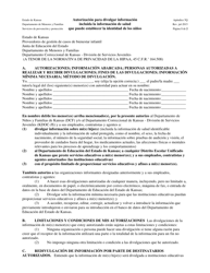Document preview: Apendice 5Q Autorizacion Para Divulgar Informacion Incluida La Informacion De Salud Que Puede Establecer La Identidad De Los Ninos - Kansas (Spanish)