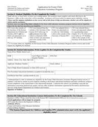 Form PPS7260 Application for Foster Child Education Assistance Program - Kansas