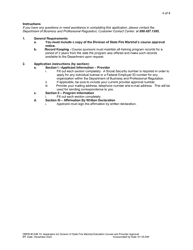 Form DBPR BCAIB10 Application for Division of State Fire Marshal Education Course and Provider Approval - Florida, Page 4
