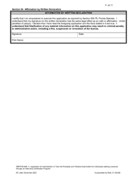 Form DBPR BCAIB11 Application for Authorization to Take the Principles and Practice Examination for Individuals Seeking Licensure Through an Internship Certification Program - Florida, Page 11