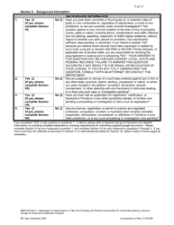 Form DBPR BCAIB11 Application for Authorization to Take the Principles and Practice Examination for Individuals Seeking Licensure Through an Internship Certification Program - Florida, Page 7