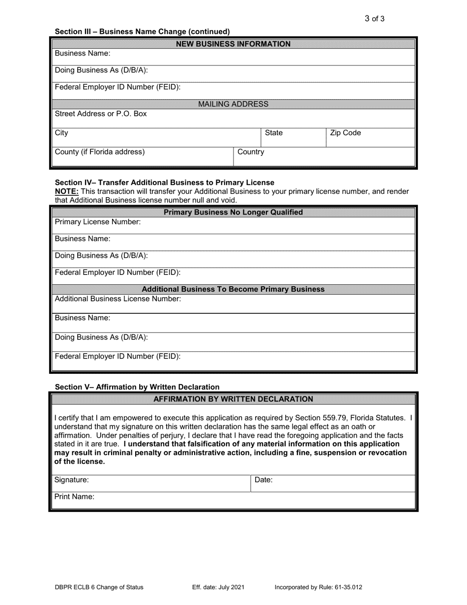 Form Dbpr Eclb6 Fill Out Sign Online And Download Printable Pdf