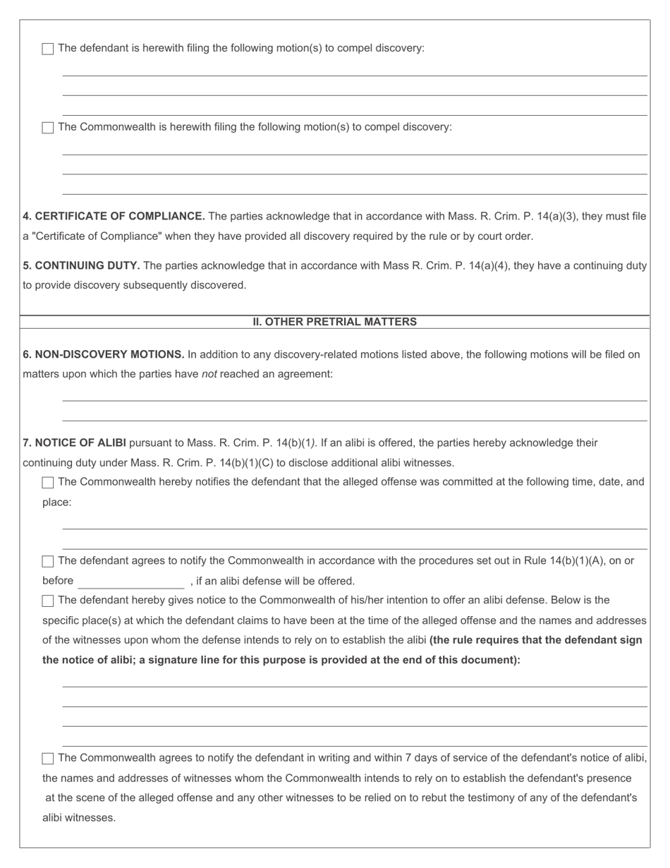 Massachusetts Pretrial Conference Report Fill Out, Sign Online and