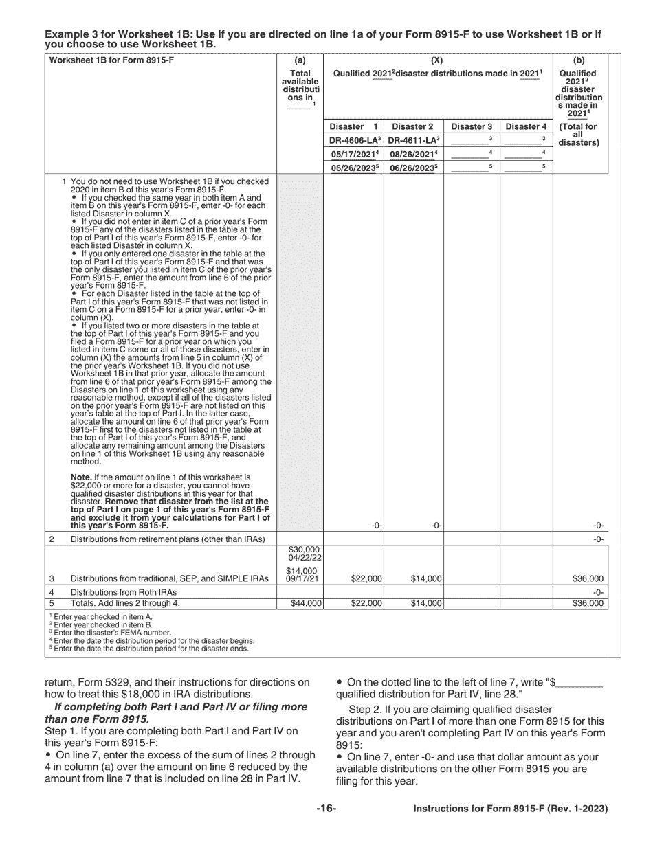 Download Instructions for IRS Form 8915F Qualified Disaster Retirement