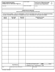 Form JV-192 Court Investigator&#039;s Certificate of Services - Massachusetts, Page 2