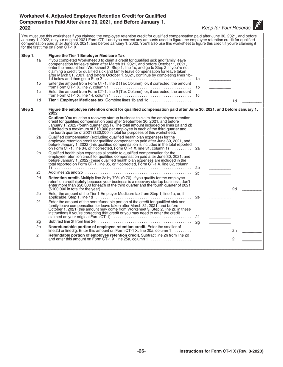 Instructions for IRS Form CT-1 X Adjusted Employers Annual Railroad Retirement Tax Return or Claim for Refund, Page 26