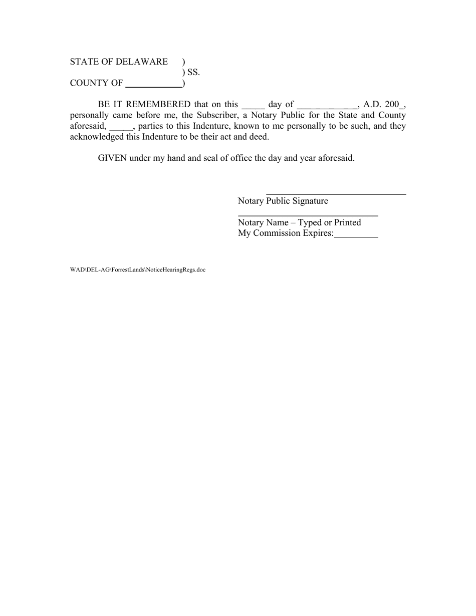Forestland Preservation Easement Agreement - Delaware, Page 4