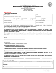 Document preview: Form NVTT-LGS-2 Application for Temporary Appraiser Certification - Nevada