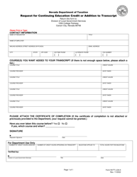 Document preview: Form NVTT-LGS-5 Request for Continuing Education Credit or Addition to Transcript - Nevada