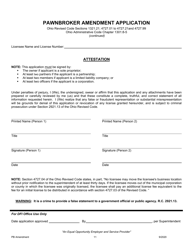 Pawnbroker Amendment Application - Ohio, Page 12