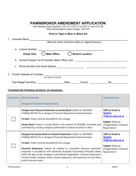 Pawnbroker Amendment Application - Ohio, Page 3