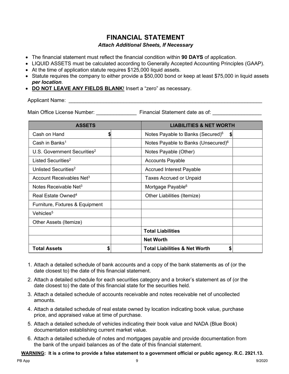 Pawnbroker Branch Office Application - Ohio, Page 10