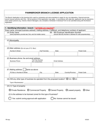 Pawnbroker Branch Office Application - Ohio, Page 3