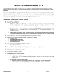 Pawnbroker Change of Ownership Application - Ohio, Page 2