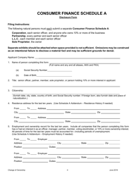 Pawnbroker Change of Ownership Application - Ohio, Page 5