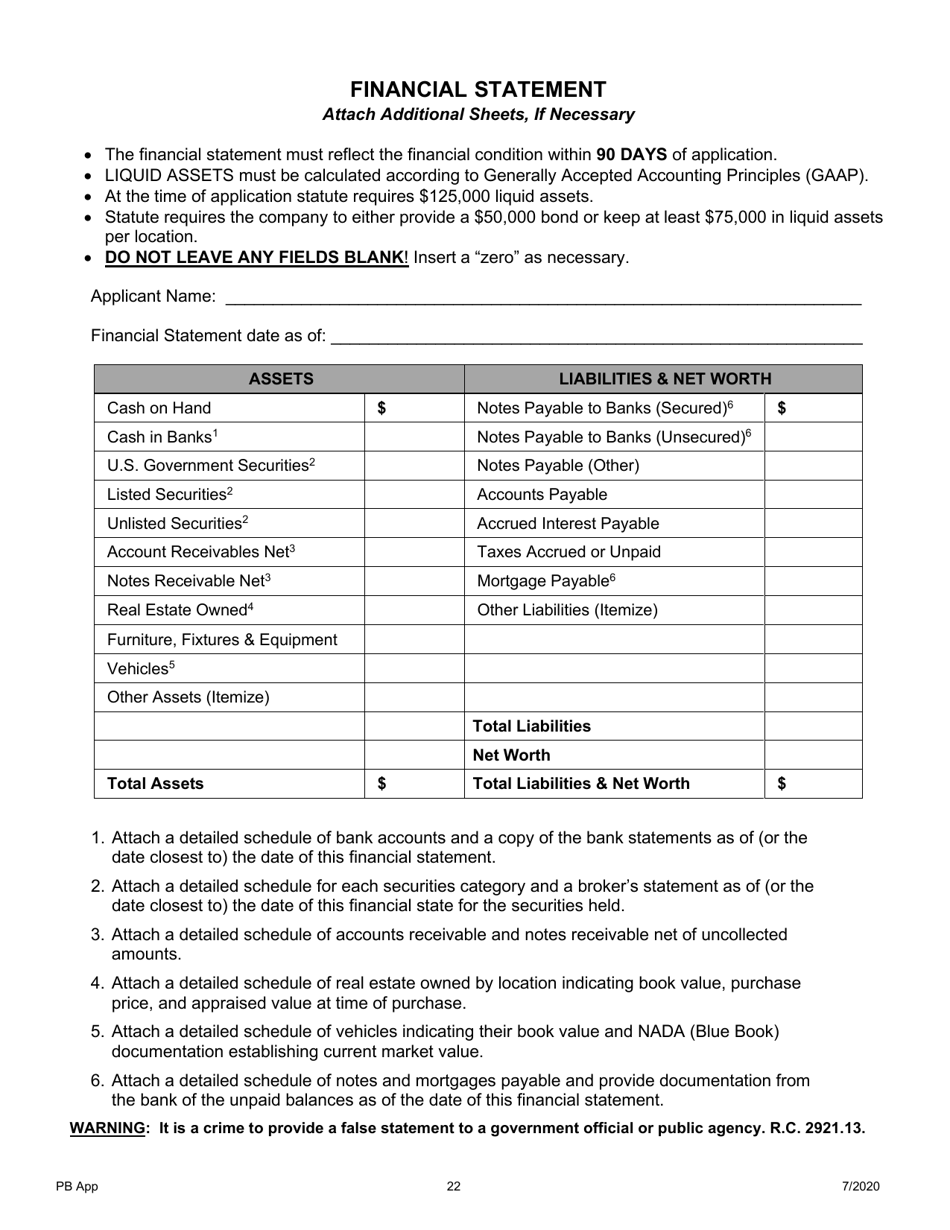 Pawnbroker Main Office Application - Ohio, Page 23