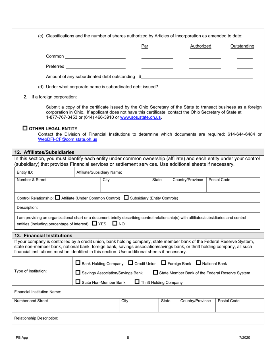 Pawnbroker Main Office Application - Ohio, Page 9