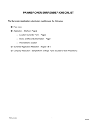 Pawnbroker Surrender Application - Ohio, Page 2