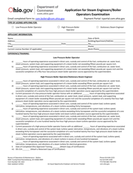 Form DIC1022 Application for Steam Engineers/Boiler Operators Examination - Ohio, Page 3
