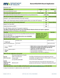 Noncertified Birth Record Application - Minnesota, Page 2