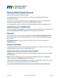 Document preview: Noncertified Death Record Application - Minnesota