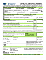 Noncertified Death Record Application - Minnesota, Page 3