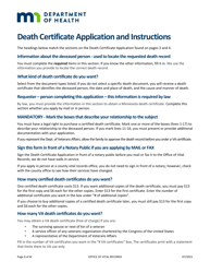 Document preview: Death Certificate Application - Minnesota