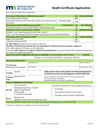 Death Certificate Application - Minnesota, Page 4